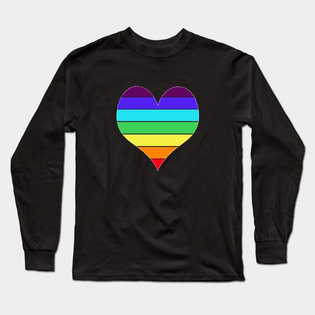 Rainbow Heart Long Sleeve T-Shirt by art by Susmita